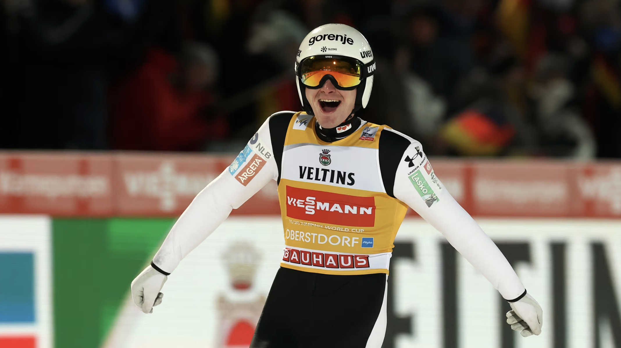 Domen Prevc celebrates victory at Four Hills Tournament opener in Oberstdorf