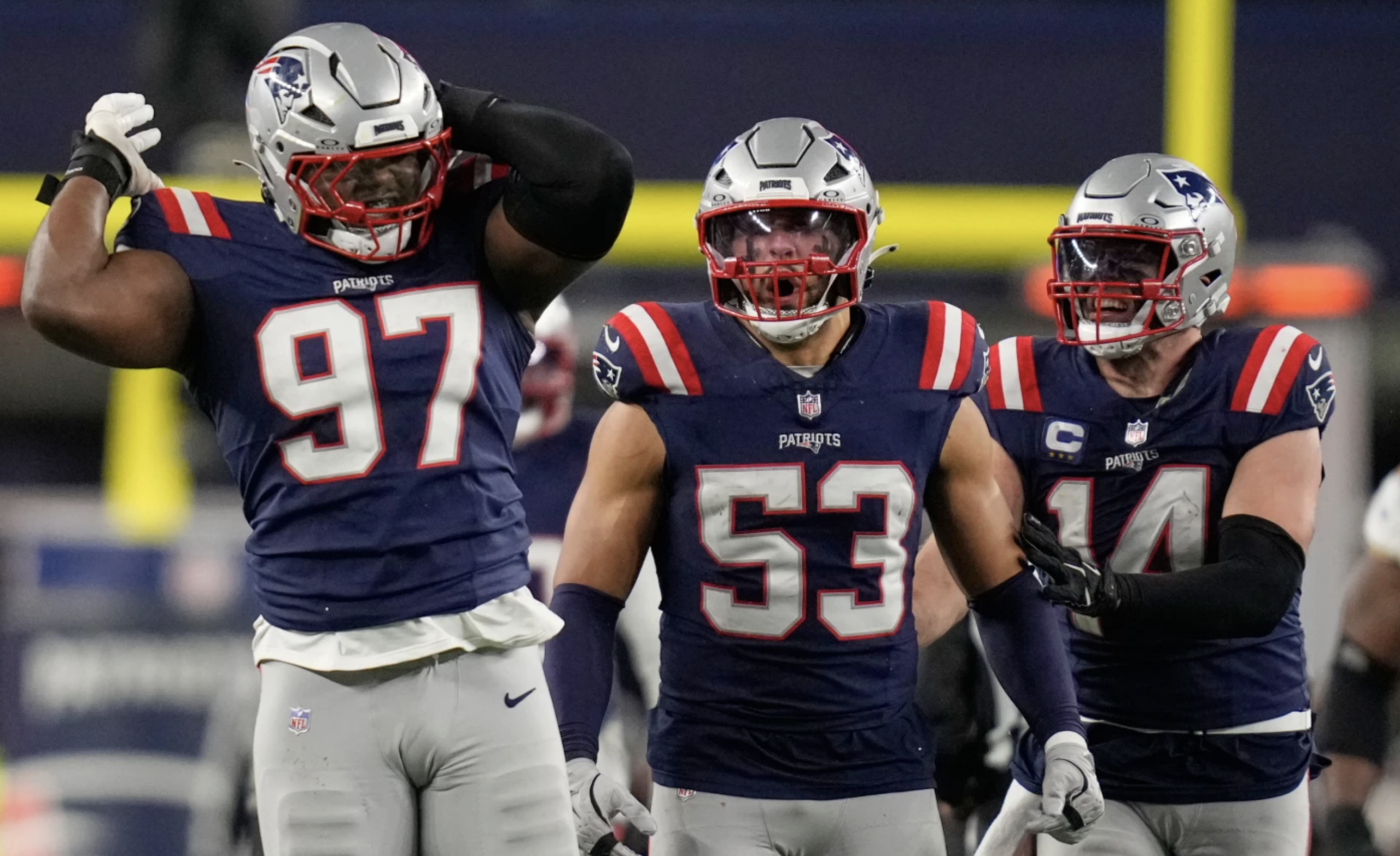 NFL divisional round matchups are set after wild card wins by the Patriots, 49ers, Bills, Bears, and Rams across the weekend.